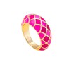 Anillo rejilla esmalte fucsia