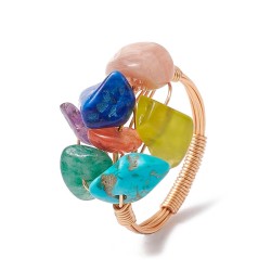 Anillo cascada de chips piedras semipreciosas