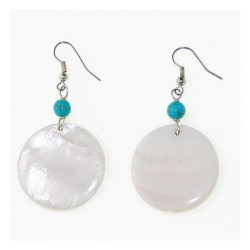 Pendientes de nacar con turquesita