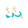 pendientes argolla howlita turquesa