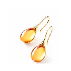 pendientes gotas ambar dorado
