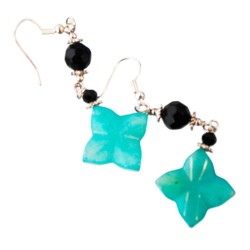 pendientes estrella de jade azul