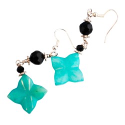 pendientes estrella de jade y cuarzo