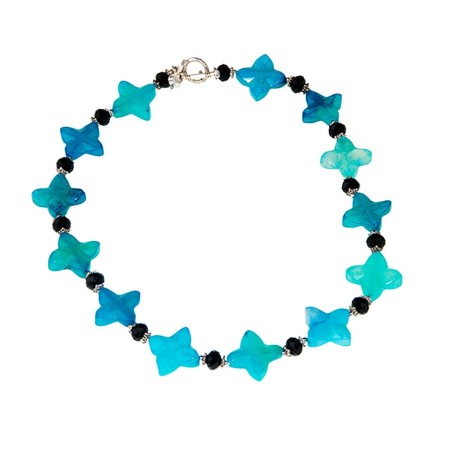 Gargantilla estrellas jade azul