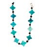 Gargantilla jade azul y cuarzo negro