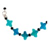Detalle gargantilla estrellas jade azul y cuarzo negro