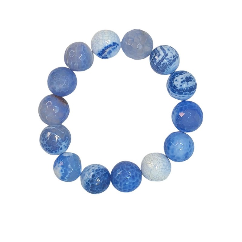 Brazalete agata azul facetada