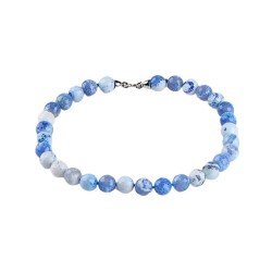 Collar agata azul facetada