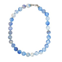 Collar gargantilla agata azules facetadas