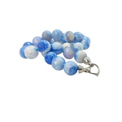 Collar de agatas naturales azules facetadas