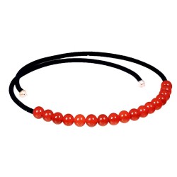 Collar gargantilla de cornalinas y perlas
