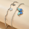 Tobillera cadena doble con mariposas
