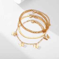 Tobillera tres cadenas con maripositas