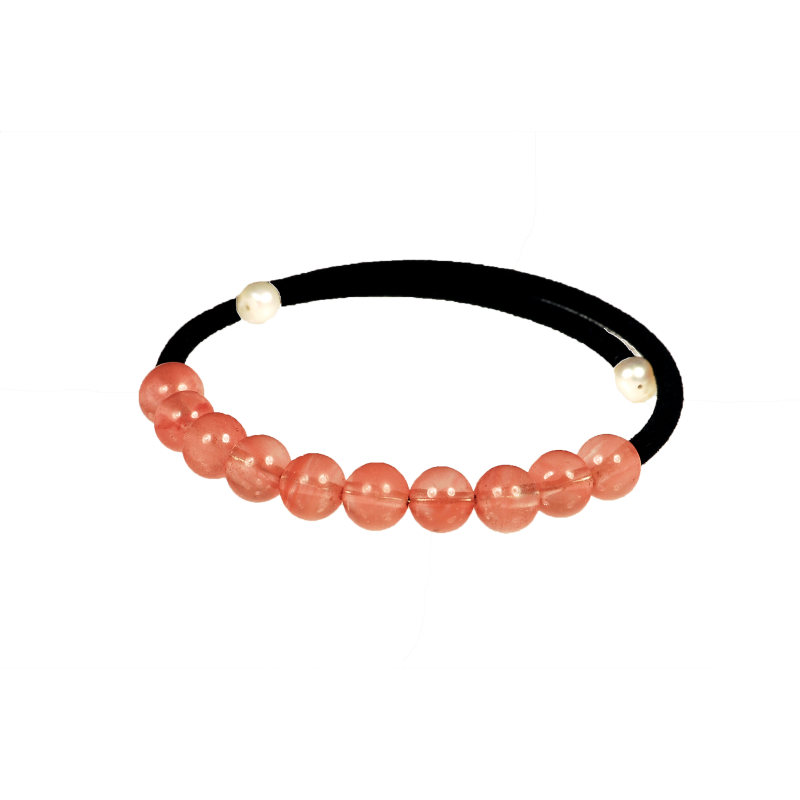 Brazalete de Cornalina Natural y perlas