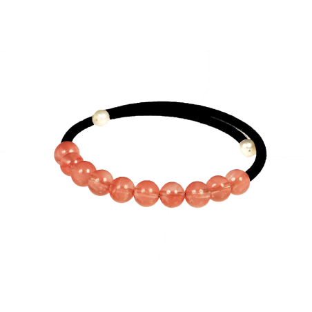 Brazalete de Cornalina Natural y perlas