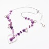 Collar amatistas y corazones