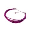 Pulsera multitira cuero violeta