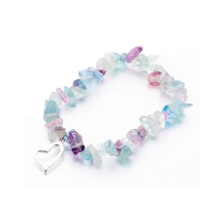Brazalete fluoritas con  corazón