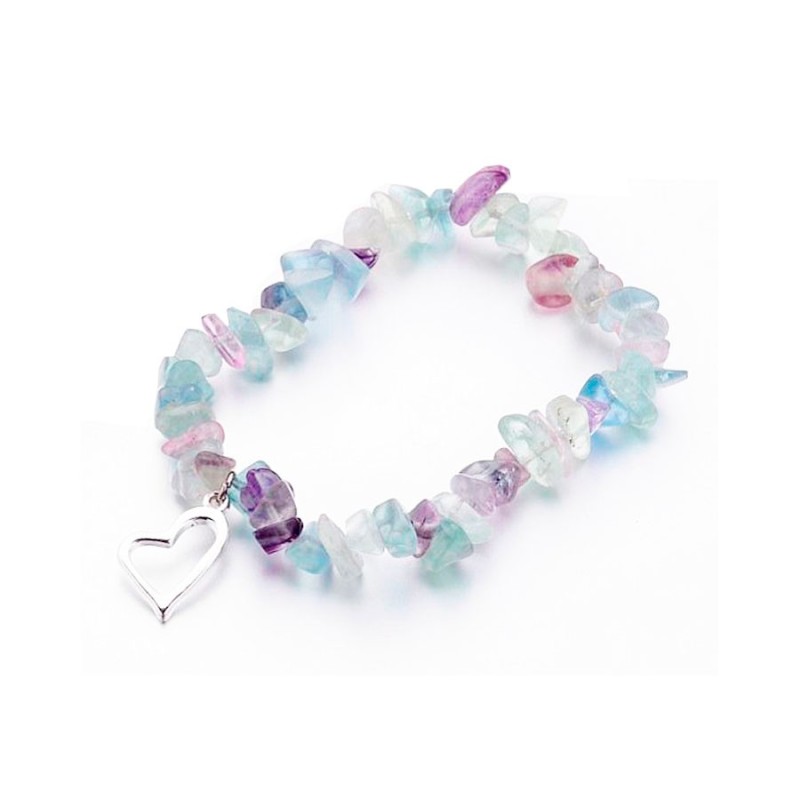 Brazalete fluoritas con  corazón