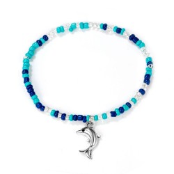 pulsera abalorios azules