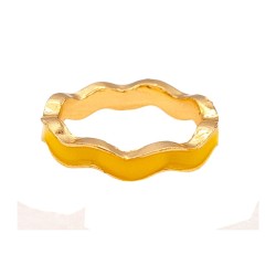 Anillo esmalte amarillo ovalado