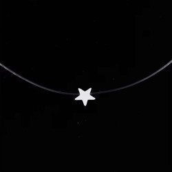 Collar invisible con estrella plateada