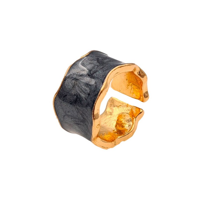 Anillo esmalte gris marengo